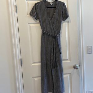 Black and white stripe jumpsuit